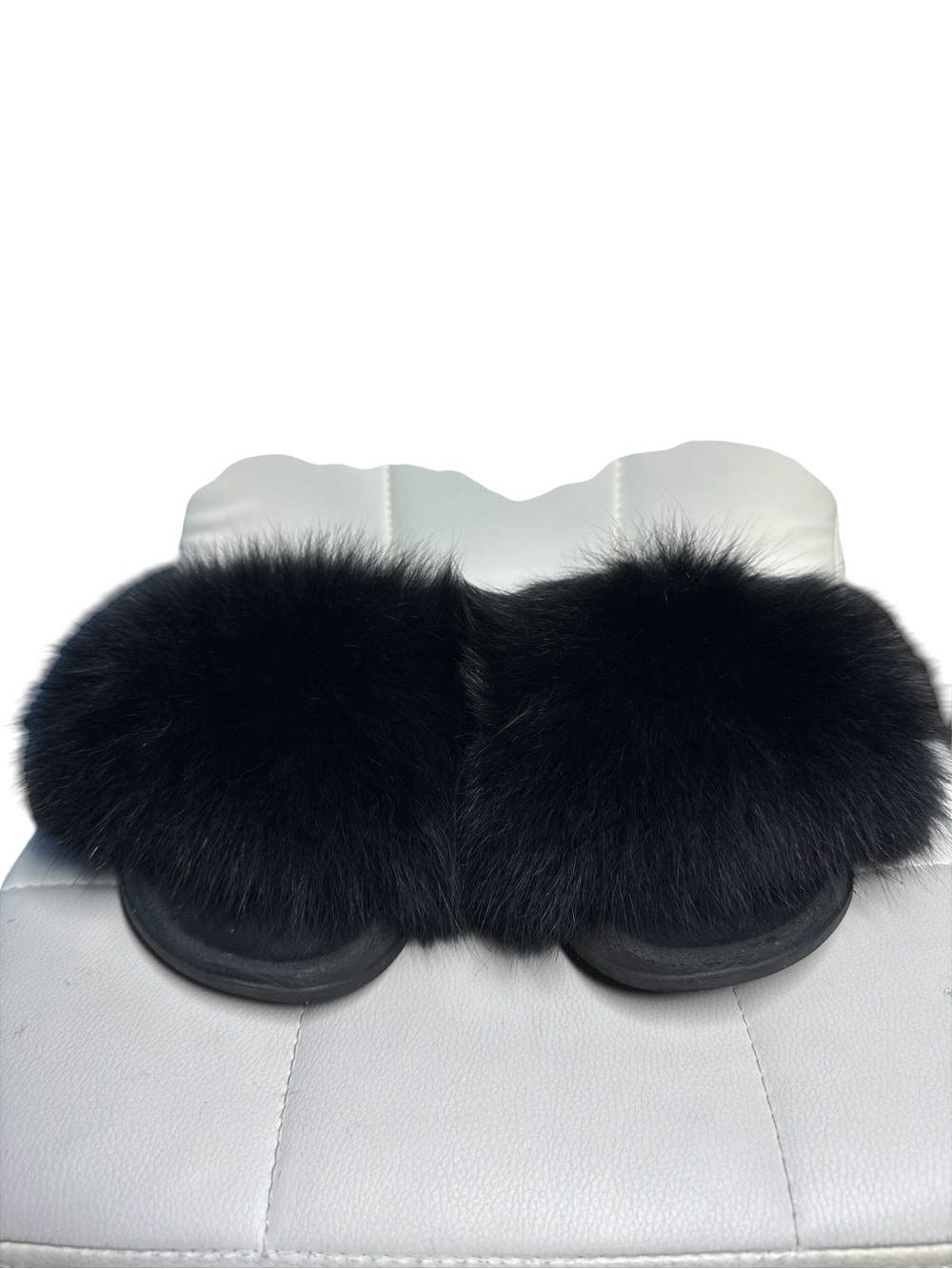 Glamanii Black Fluffy Fox Fur
Slide Sandals - Picture 10 of 10